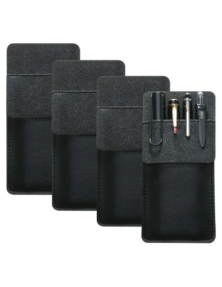 Funda de Bolígrafos Outus 4 Pack de Cuero Negro Hecha a Mano Funda de Bolígrafos Outus 4 Pack de Cuero Negro Hecha a Mano