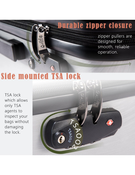 Conjunto de Maletas Expandibles Coolife 3 Piezas Gris TSA Conjunto de Maletas Expandibles Coolife 3 Piezas Gris TSA