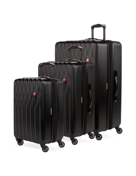 Conjunto de Equipaje Expandible SwissGear 8018 Negro 3 Piezas Conjunto de Equipaje Expandible SwissGear 8018 Negro 3 Piezas