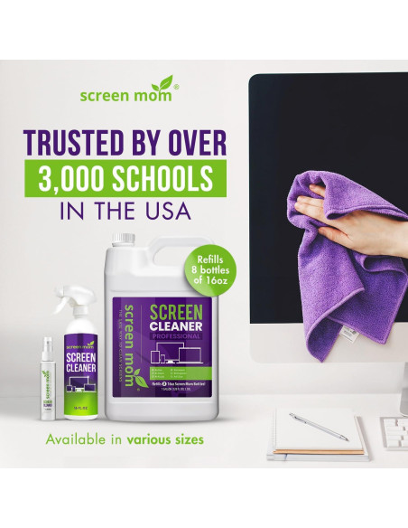 Spray Limpiador de Pantallas Screen Mom 473ml + Paño Microfibra Spray Limpiador de Pantallas Screen Mom 473ml + Paño Microfibra