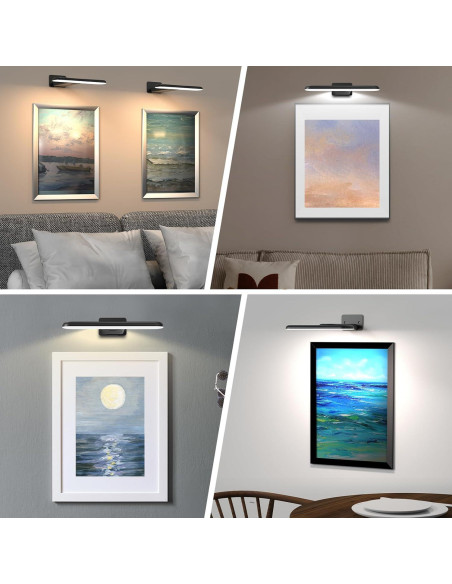 Paquete de 2 luces LED recargables NARUNDREN para cuadros Paquete de 2 luces LED recargables NARUNDREN para cuadros