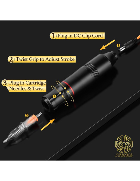 Máquina de Tatuaje Rotativa ATOMUS Estilo Pluma 9000 RPM Máquina de Tatuaje Rotativa ATOMUS Estilo Pluma 9000 RPM