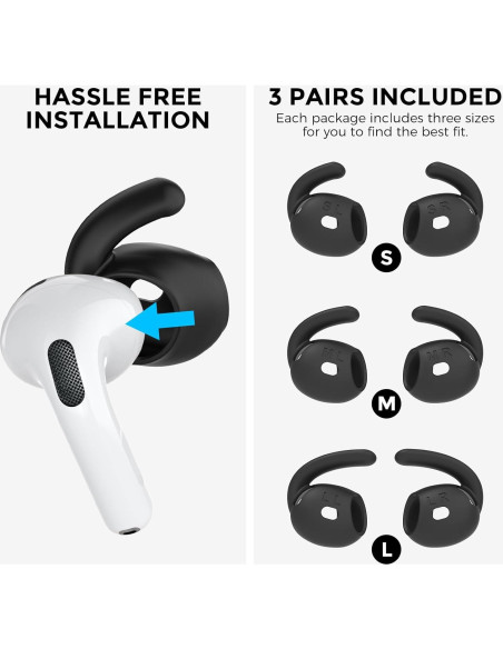 Ganchos antideslizantes AhaStyle para AirPods 4ta gen - 3 tamaños Ganchos antideslizantes AhaStyle para AirPods 4ta gen - 3 tamaños