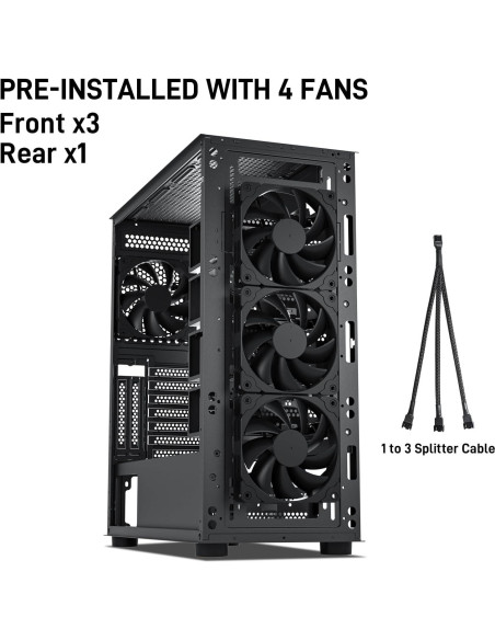 Caja de Computadora DARKROCK Classico MAX ATX con Ventiladores Caja de Computadora DARKROCK Classico MAX ATX con Ventiladores