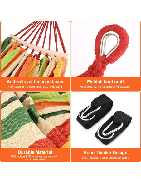 Hamaca Portátil Bestrip Doble 250x150cm 300kg con Bolsa Hamaca Portátil Bestrip Doble 250x150cm 300kg con Bolsa