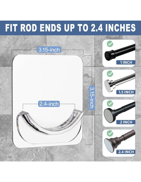 Soportes Adhesivos para Varilla de Cortina Antimbee - 2 Piezas Soportes Adhesivos para Varilla de Cortina Antimbee - 2 Piezas