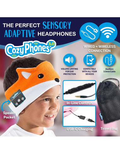 Auriculares Sensoriales CozyPhones Zorro 3.0 para Niños