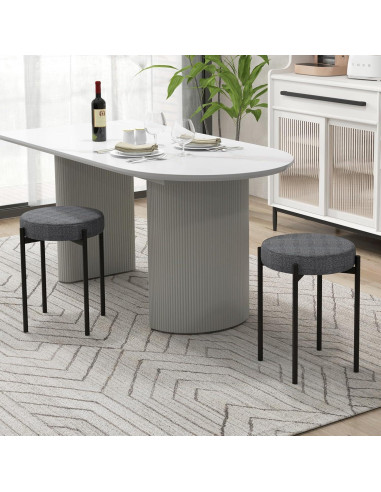 Conjunto de 4 Taburetes Apilables Giantex Gris Oscuro 50.8 cm