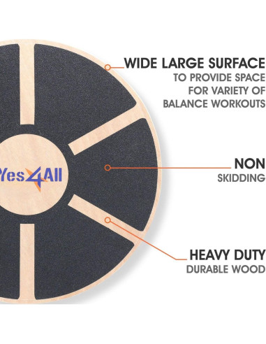 Tabla de Equilibrio de Madera Yes4All DB6F - 40 cm Antideslizante