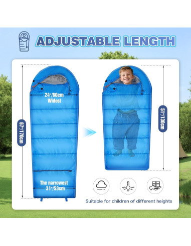 Saco de dormir ultraligero REDCAMP para niños 170x65cm