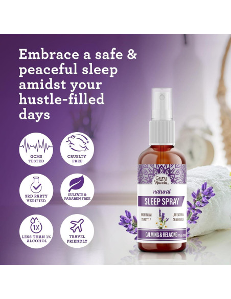 Spray para Dormir GuruNanda 29.57 ml - Aceites Esenciales Naturales Spray para Dormir GuruNanda 29.57 ml - Aceites Esenciales Naturales