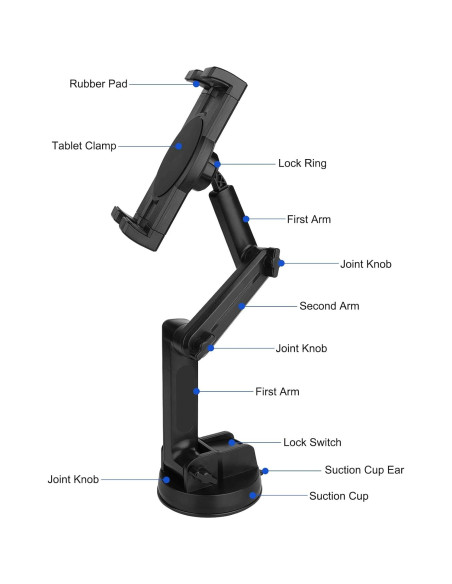 Soporte de Tablet para Camión Mippko - Ventosa 11 cm Ajustable Soporte de Tablet para Camión Mippko - Ventosa 11 cm Ajustable