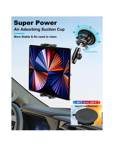 Soporte para Tableta de Coche Dosvsi con Ventosa Fuerte 4-13"