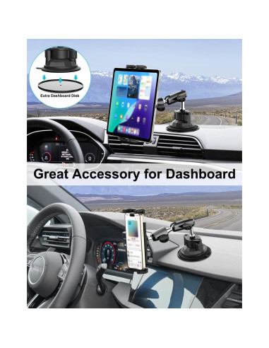 Soporte para Tableta de Coche Dosvsi con Ventosa Fuerte 4-13"