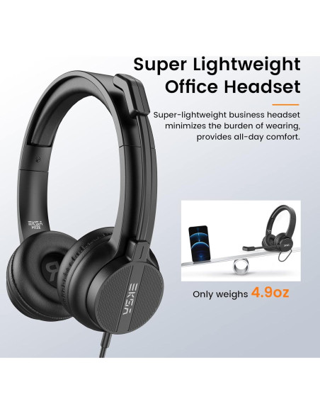 Auriculares con micrófono EKSA H12 3.5mm con cancelación de ruido Auriculares con micrófono EKSA H12 3.5mm con cancelación de ruido