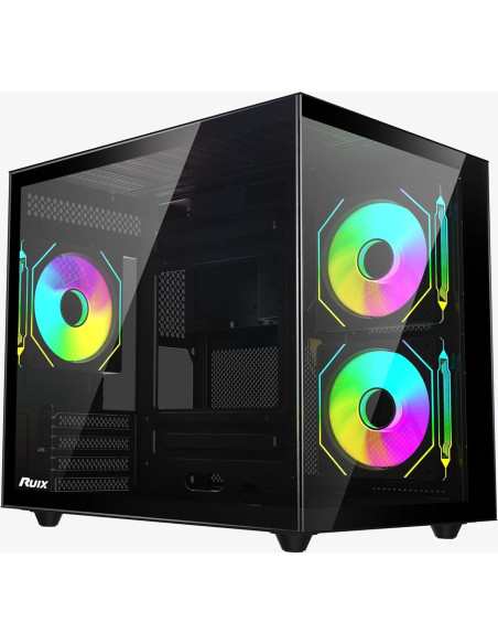 Caja de PC RUIX OV502 Mini-Tower con Ventiladores ARGB 120mm Caja de PC RUIX OV502 Mini-Tower con Ventiladores ARGB 120mm