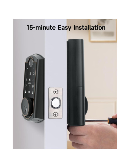 Cerradura Inteligente SohoTeco ST380 WiFi, Huella Dactilar, Negro Mate Cerradura Inteligente SohoTeco ST380 WiFi, Huella Dactilar, Negro Mate