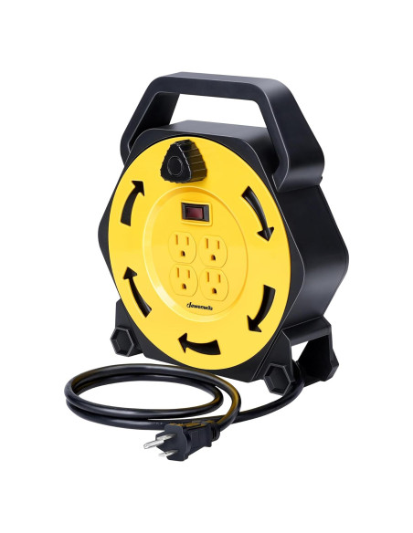 Carrete de Cable de Extensión DEWENWILS 25 PIES 13A Amarillo/Negro Carrete de Cable de Extensión DEWENWILS 25 PIES 13A Amarillo/Negro