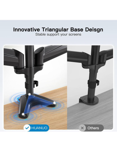 Soporte Triple para Monitores HUANUO HNTS3B 17-32" Ajustable