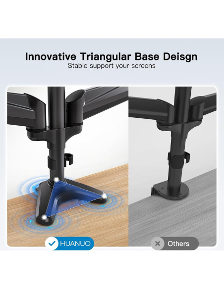Soporte Triple para Monitores HUANUO HNTS3B 17-32" Ajustable Soporte Triple para Monitores HUANUO HNTS3B 17-32" Ajustable