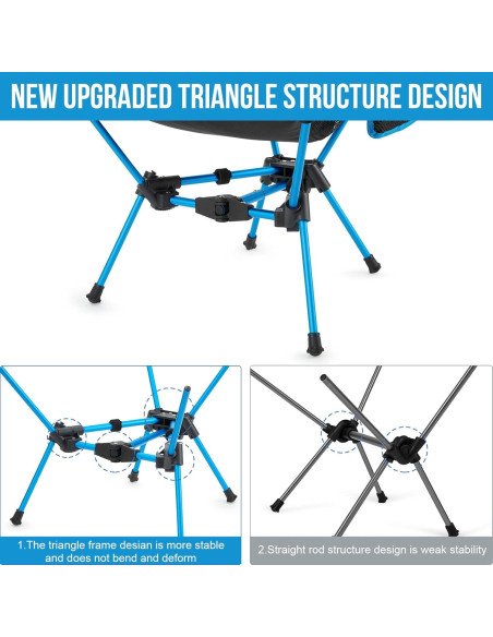 Silla de Camping Plegable G4Free Azul 150Kg Ultraligera