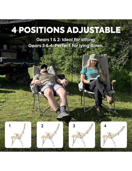 Silla de Camping Ajustable ICECO Ha1600-C Plegable 400LBS Silla de Camping Ajustable ICECO Ha1600-C Plegable 400LBS