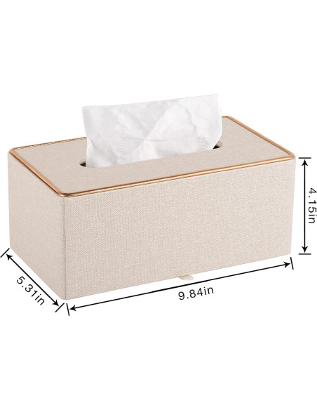 Porta Pañuelos de Cuero Beige RHCSZ Rectangular Magnético Porta Pañuelos de Cuero Beige RHCSZ Rectangular Magnético