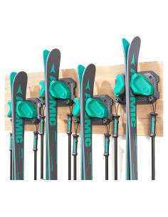 Soporte de Pared para Esquís y Snowboard Skifavs Verde 4 Pzas