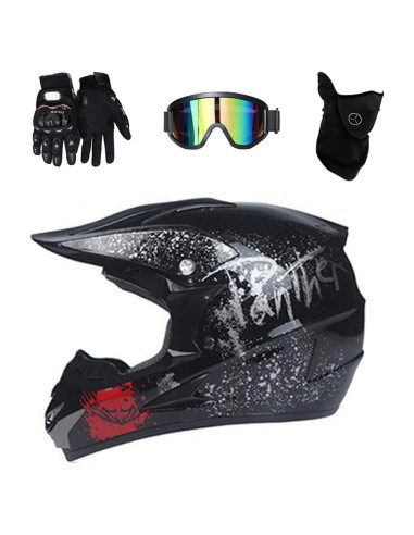 Casco de Motocross TRIPERSON Dirt Bike Negro Pequeño DOT