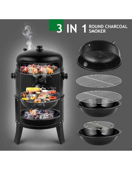 Parrilla Ahumadora Vertical Susici 2 Capas Carbón 2580 cm Parrilla Ahumadora Vertical Susici 2 Capas Carbón 2580 cm
