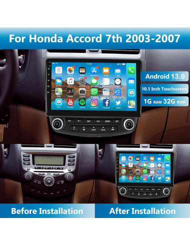 Estéreo de Coche Android Podofo para Honda Accord 2003-2007 10.1" HD