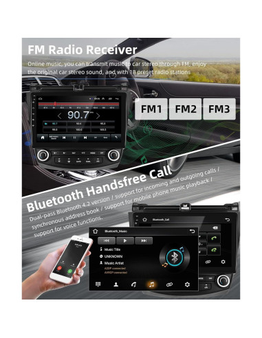 Estéreo de Coche Android Podofo para Honda Accord 2003-2007 10.1" HD