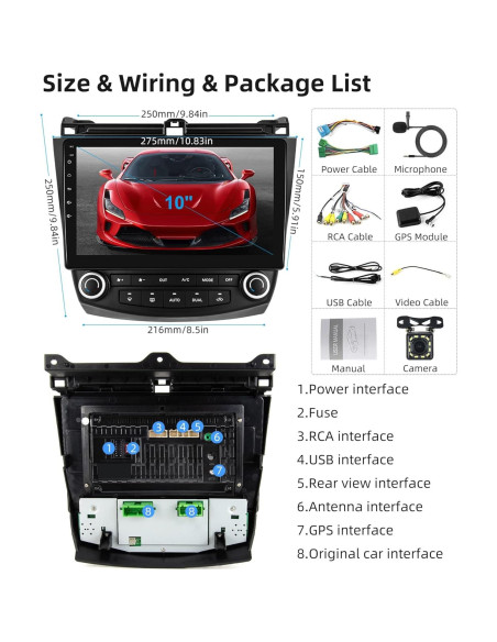Estéreo de Coche Android Podofo para Honda Accord 2003-2007 10.1" HD Estéreo de Coche Android Podofo para Honda Accord 2003-2007 10.1" HD