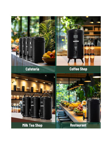 Dispensador de Bebidas Aislado WantJoin 12L Acero Inoxidable Negro