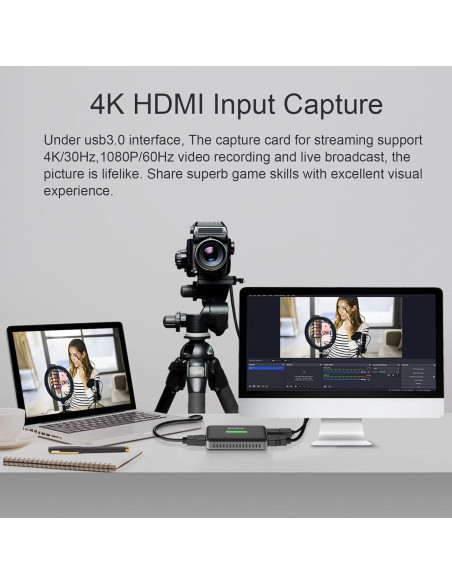 Tarjeta de Captura de Video 4K Qonakism HDMI USB 3.0 Tarjeta de Captura de Video 4K Qonakism HDMI USB 3.0