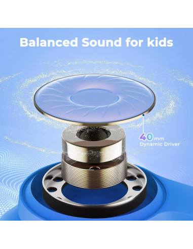 Auriculares Bluetooth iClever BTH26 Niños ANC 60H Azul