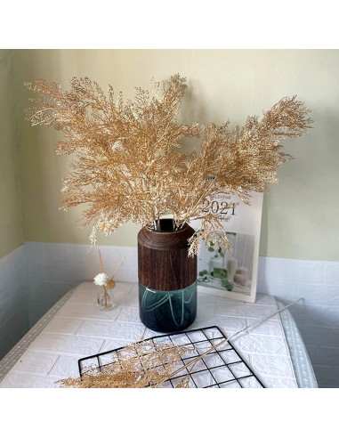 Plantas Artificiales PASYOU 76 cm Cuernos Dorados - 2 Unidades