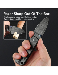 Cuchillo Plegable CIVIVI Baby Banter Damasco 5.94 cm Carbono 2