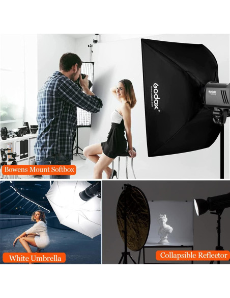 Kit de Luz de Flash Estroboscópica Godox MS300V 600W con Accesorios Kit de Luz de Flash Estroboscópica Godox MS300V 600W con Accesorios