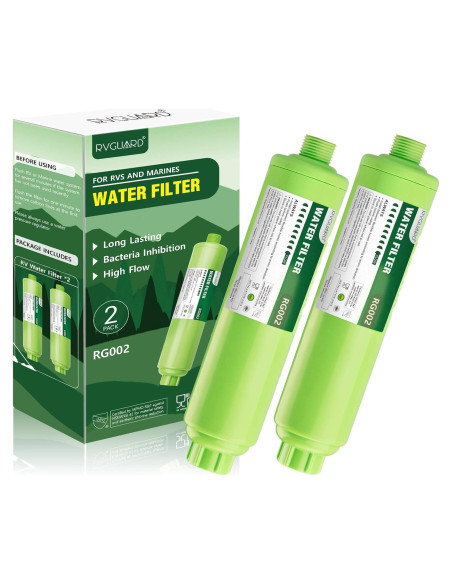 Filtro de Agua RVGUARD Inline 2 Unidades, Reduce Olores y Cloro Filtro de Agua RVGUARD Inline 2 Unidades, Reduce Olores y Cloro
