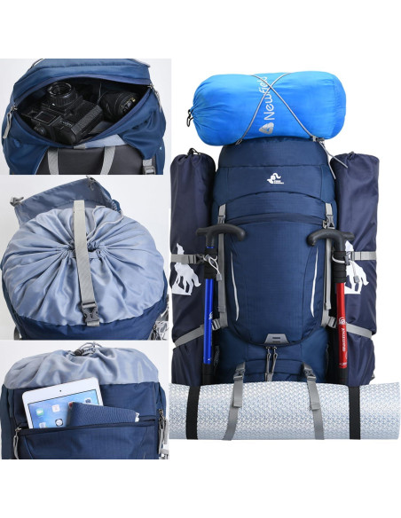 Mochila de Senderismo Bseash 60L Impermeable con Funda Lluvia Mochila de Senderismo Bseash 60L Impermeable con Funda Lluvia