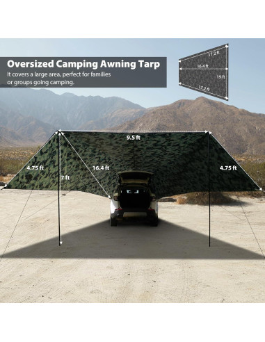 Toldo para SUV GEERTOP 498x274 cm Impermeable Camping