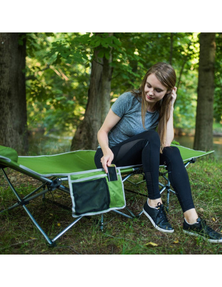 Cama de Camping Plegable Alpcour Verde Militar 196x68 cm Cama de Camping Plegable Alpcour Verde Militar 196x68 cm