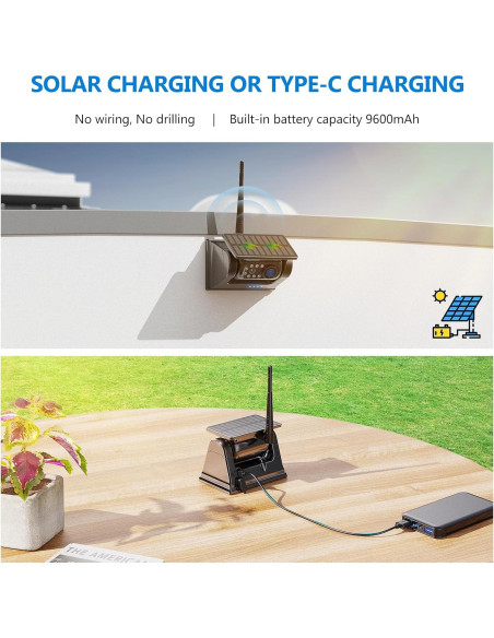 Cámara de Respaldo Inalámbrica Solar DVKNM AP7 1080P 7" Cámara de Respaldo Inalámbrica Solar DVKNM AP7 1080P 7"