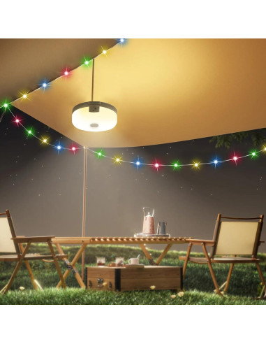 Luces de Cuerda HELESIN 12.8m Recargables Solar/USB Multicolor