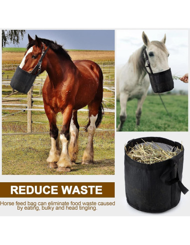Bolsa de Alimentación para Caballos Sumind - 2 Pcs Malla Resistente