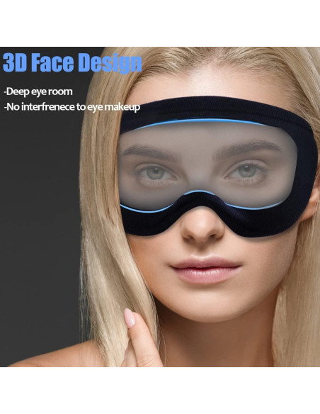 Máscara de Sueño Finvizo Negra 3D Antifaz Bloqueo Luz Máscara de Sueño Finvizo Negra 3D Antifaz Bloqueo Luz