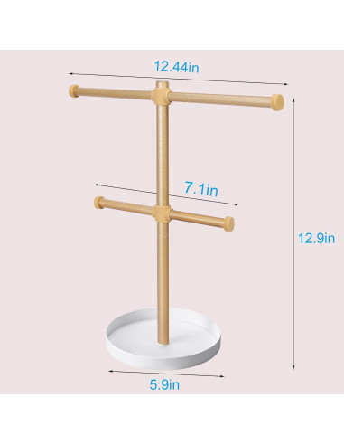 Soporte de Joyería Bodkar Oro 2 Niveles Metal 32.8 cm