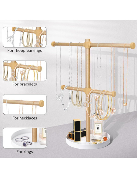 Soporte de Joyería Bodkar Oro 2 Niveles Metal 32.8 cm Soporte de Joyería Bodkar Oro 2 Niveles Metal 32.8 cm