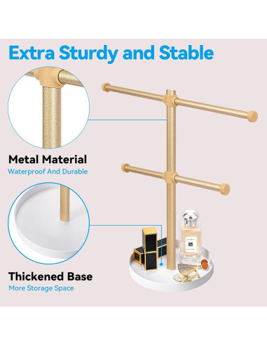 Soporte de Joyería Bodkar Oro 2 Niveles Metal 32.8 cm